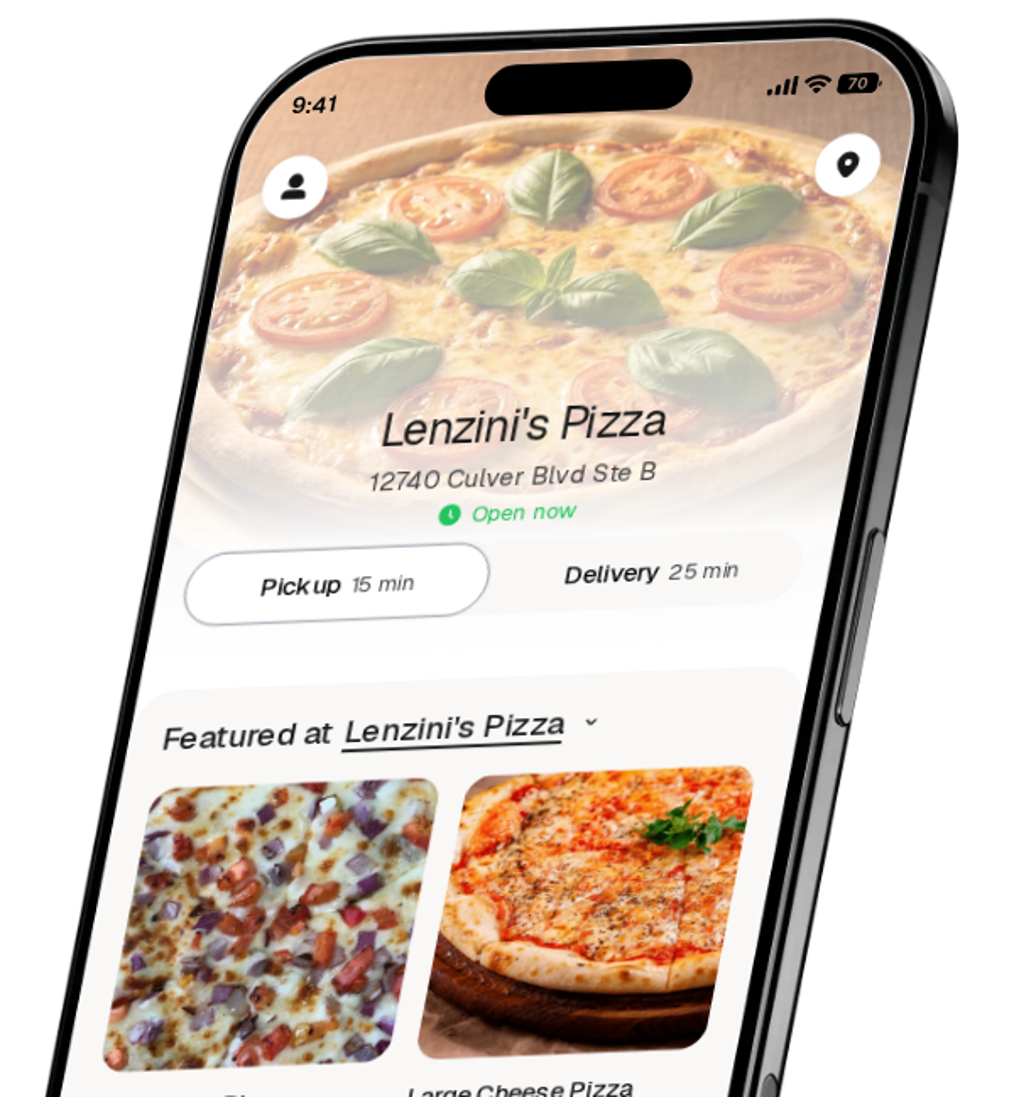 Lenzini's Pizza app preview