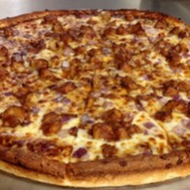 Medium BBQ Chicken Pizza.