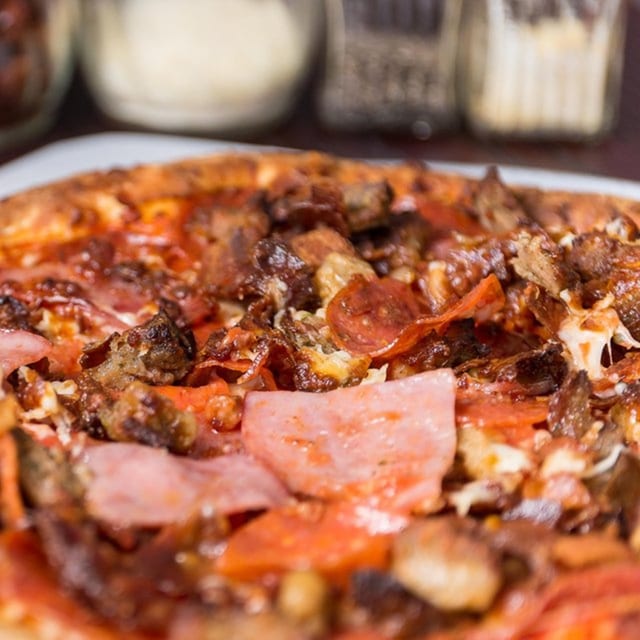 Gluten-Free Meat Lovers Pizza.