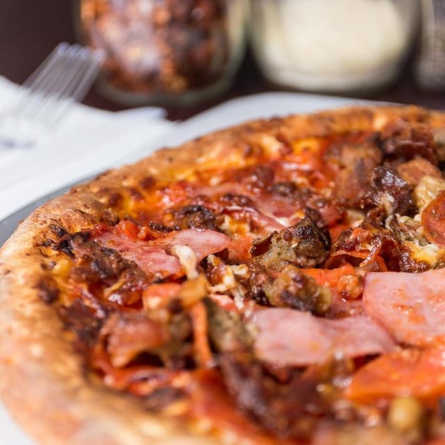 Large Meat Lovers Pizza.