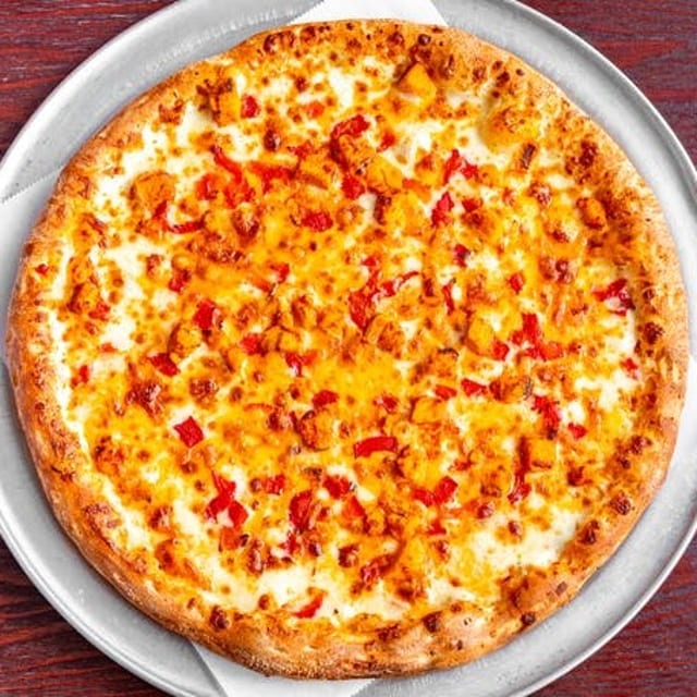Medium Buffalo Chicken Pizza.