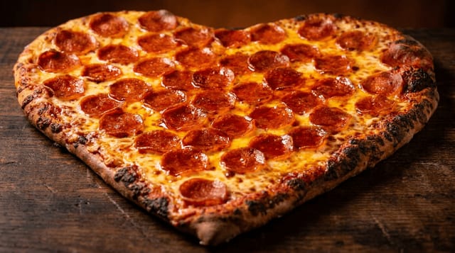 Heart Shaped Pizza.